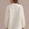 New Cozy Buttons Long Sleeve Classic Neck Sweater Jacket White