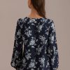 New Floral Round Neck Lantern Sleeve Blouse Multi Colors