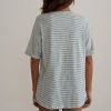 Wholesale Short Sleeve Round Neck Buttons Down Casual Blouse Shirt Stripe