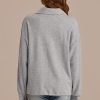 New Half Zip Drawstring Collared Sweatshirt Grey