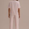 Clearance Pink Stripe Cute Casual Comfy Loungewear Set As Picture