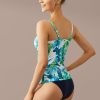 Clearance Leafy Print Spaghetti Strap Slimming Tankini Set Multi