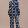 Online Casual Long Sleeve Collared Neck Buttons Pj Set Batik