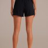 Wholesale Elastic Waist Cuffed Shorts Black