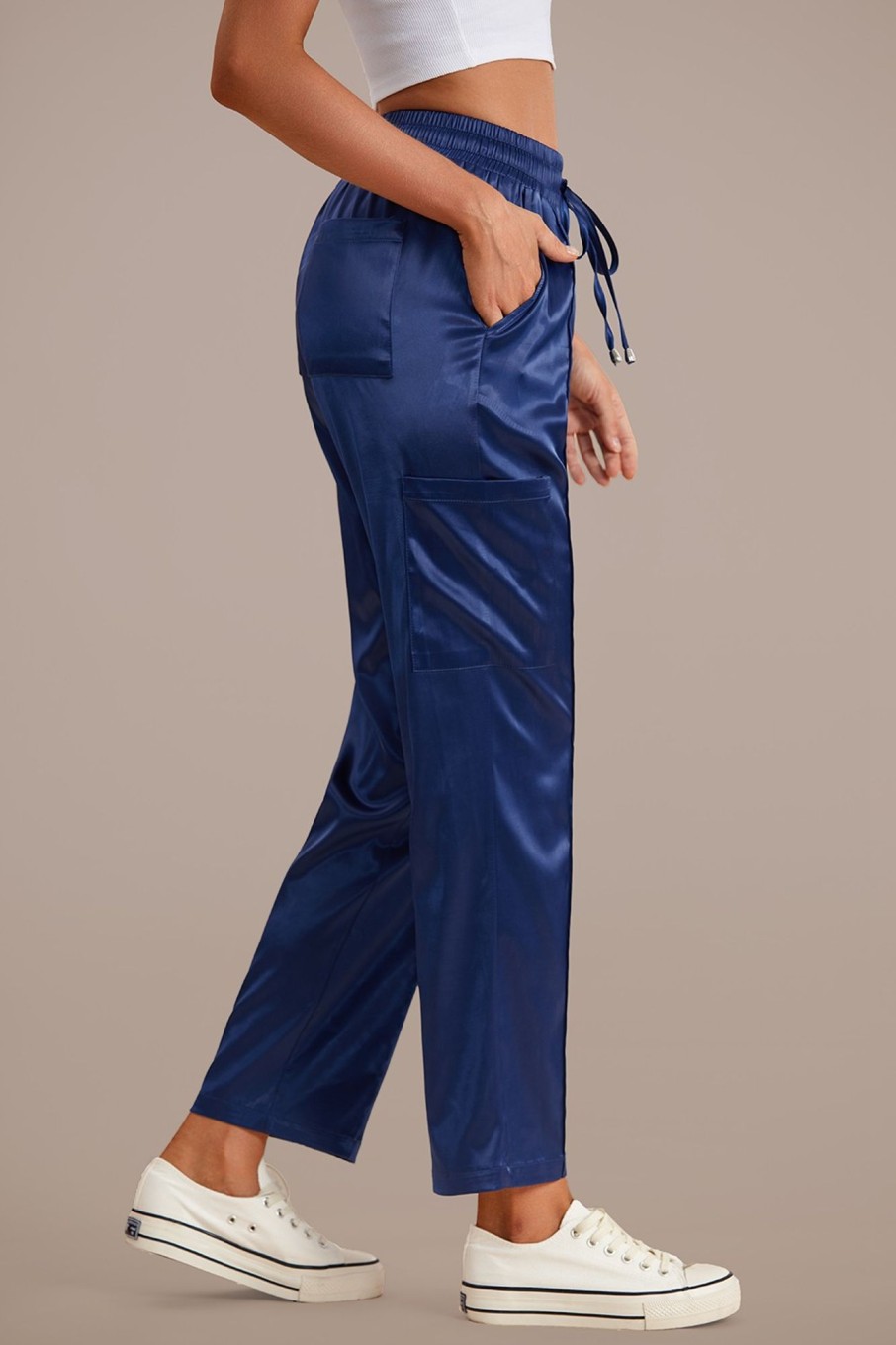 Best Drawstring Pocketed Sweatpants Blue