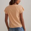 Hot Short Sleeve Round Neck Shirt Top Salmon