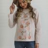 Hot 3/4 Length Sleeve High Neck Cotton Blouse Grey