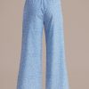 Hot Polka Dots Smocked Waist Wide Leg Pants Blue