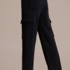 Best Wide Leg Pocketed Cargo Pants Black