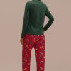 Best Cute Santasaurus Green Long Sleeve Round Neck Pj Set Multi