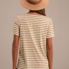 Wholesale Stripe V Neck Short Sleeve Tee Peru