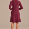 Hot Knit Long Sleeve Round Neck Midi Dress Purple