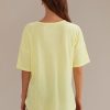 Clearance Round Neck Short Sleeve Blouse Shirt Yellow