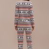 New Cute Christmas Elk And Geo Print Pj Set Multi