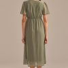 Clearance Short Sleeve Round Neck Maxi Dress Sage