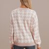 Clearance Pink Casual Round Neck Sweet Fall Winter Sweater As Picture