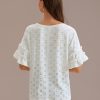 Online Round Neck Short Sleeve Blouse White