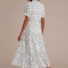 Wholesale Short Sleeve V Neck Rayon Floral Maxi Dress White