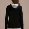 Wholesale Long Sleeve Drawstring Hoodie Black