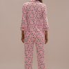 Wholesale Multicolor Long Sleeve Collared Neck Buttons Pj Set Pink