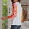 Wholesale 3/4 Sleeve Round Neck Casual Cute Blouse Top Cornsilk