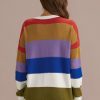 Online Multicolor Casual Stripe Cute Autumn Fall Sweater As Picture