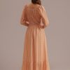 Wholesale Half Sleeve Square Neck Smocked Maxi Dress With Pockets Camel