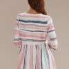 Best Stripe Round Neck 3/4 Sleeve Blouse Multi