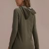 Clearance Long Sleeve Zipper Side Pockets Hoodie Green