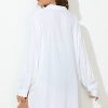 New Oversize Long Sleeves Bikini Cover Up White