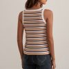 New Cute Multicolor Round Neck Tank Top Stripe