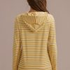 Best Stripe Long Sleeve Halfzip Side Pockets Hoodie Yellow