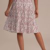 Clearance Elastic Waist Midi Skirt Lavender Floral