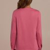 Wholesale Long Sleeve V Neck Button Top Mauve