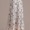 Online Floral Elastic Waist Buttons Tiered Maxi Skirt Multi