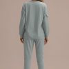 Hot Casual Long Sleeve Round Neck Cute Home Loungewear Set With Pocket As Picture