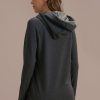 Best Charcoal Long Sleeve Zipper Side Pockets Hoodie Black