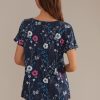 Wholesale Floral Round Neck Short Sleeve Shirt Multi