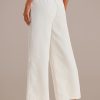 Online Elastic Waist Wide Leg Pants White