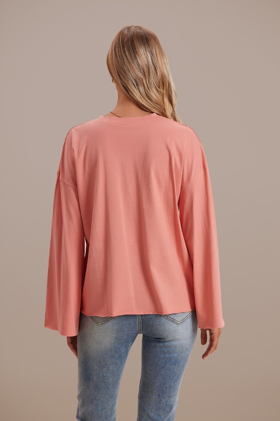 Best Solid Round Neck Casual All Season Sweater-Shirt Blouse As Picture