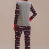 Wholesale Christmas Elk Long Sleeve Round Neck Pj Set Gray