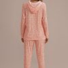 Best Cute Pink Leopard Print Hoodie Home Loungewear Set As Picture