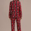 New Americana Plaid Snowflake Long Sleeve Collared Neck Pj Set Multi