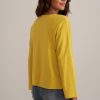 Hot 3/4 Length Sleeve V Neck Blouse Top Goldenrod