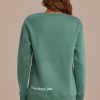 Best Solid Round Neck Long Sleeve Casual Sweatshirt Sea Green