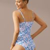 New Floral Print V Neck Slim Tankini Set Multi