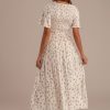 Wholesale Short Sleeve V Neck Smocked Tiered Maxi Dress Floral