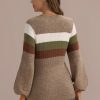 Wholesale Multicolor Warm Up Long Loose Sleeve High Neck Sweater Thistle