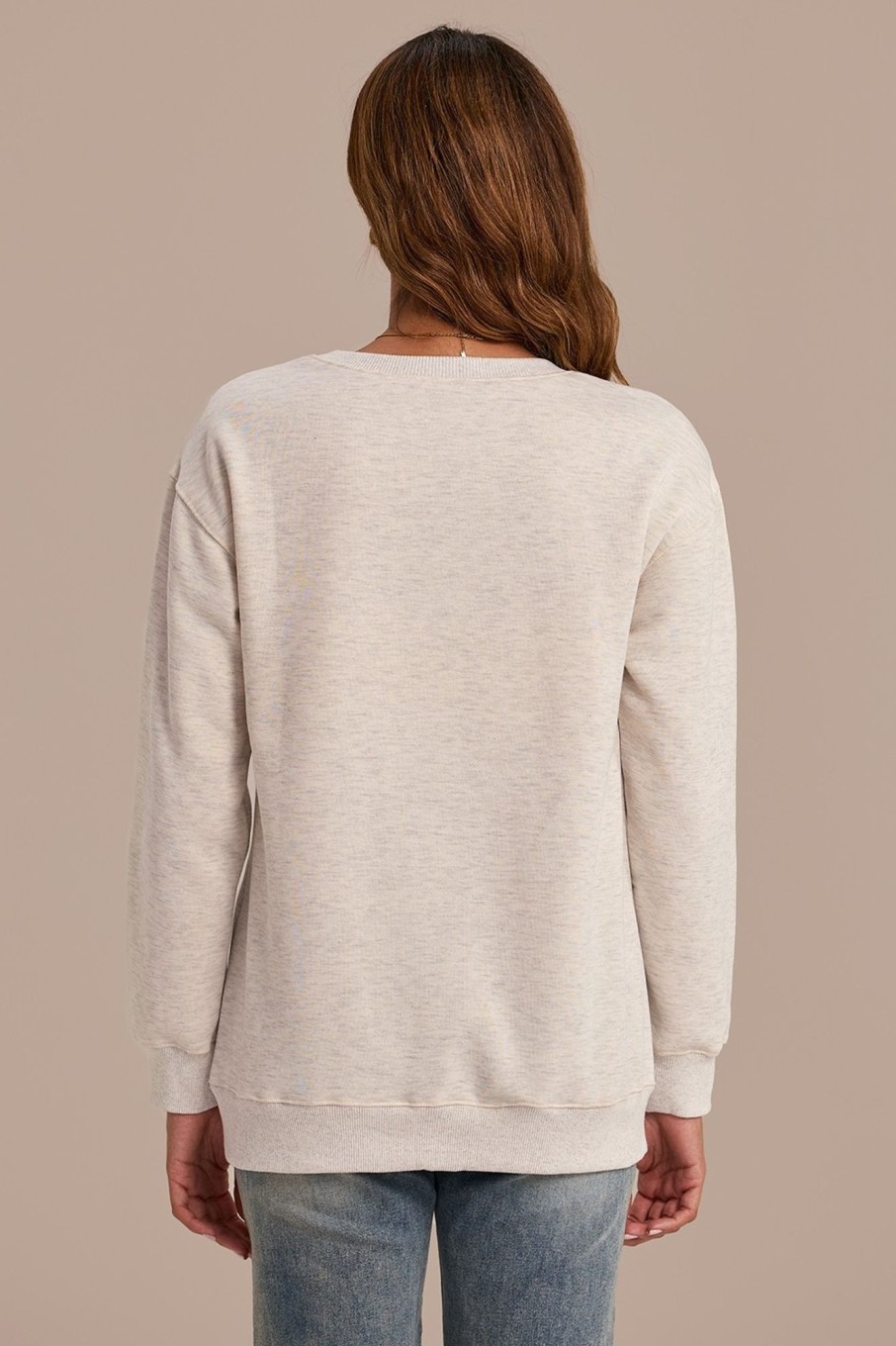 Best Round Neck Long Sleeve Sweatshirt White