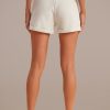 New Drawstring Waist Cuffed Shorts Beige